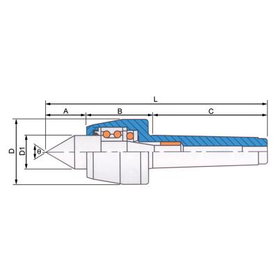 Drejepinol medløbende MK3 High-Speed tætnet med forlænget spids og 60°/30°-Spidsvinkel
